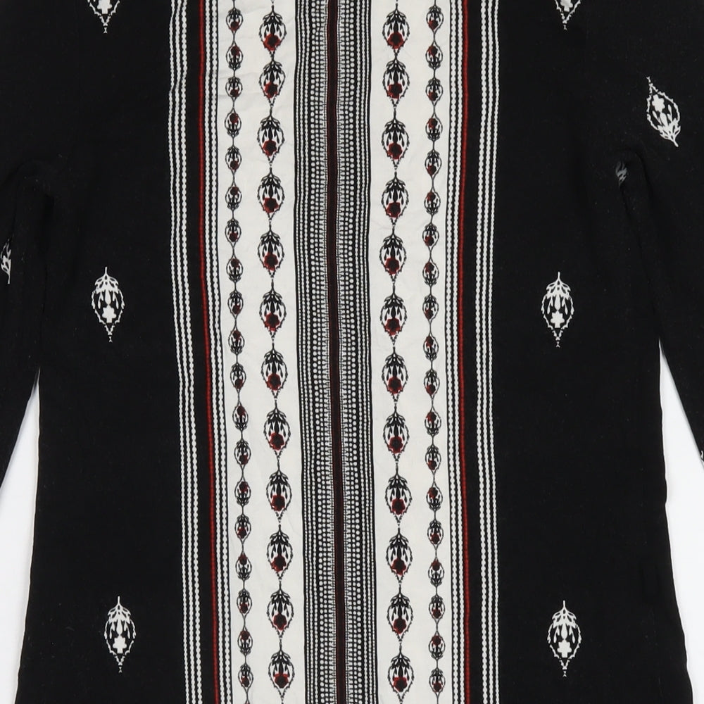 River Island Womens Multicoloured Geometric Viscose Bodycon Size 8 Round Neck Pullover