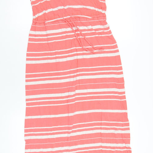 Gap Womens Pink Striped Cotton Tank Dress Size S Scoop Neck Pullover