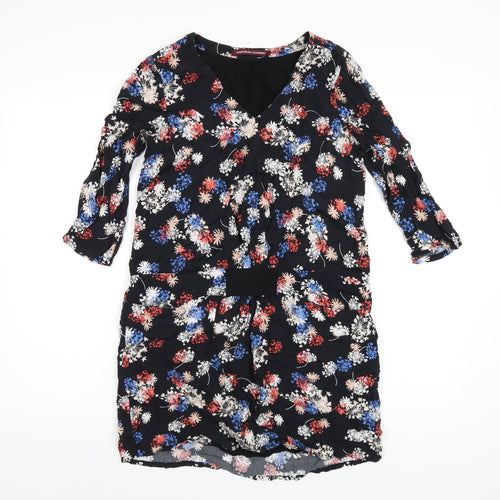 Comptoir des Cotonniers Womens Multicoloured Floral Viscose A-Line Size XS V-Neck Pullover