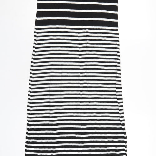 Gap Womens Black Striped Cotton Slip Dress Size S Round Neck Pullover