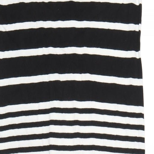 Gap Womens Black Striped Cotton Slip Dress Size S Round Neck Pullover