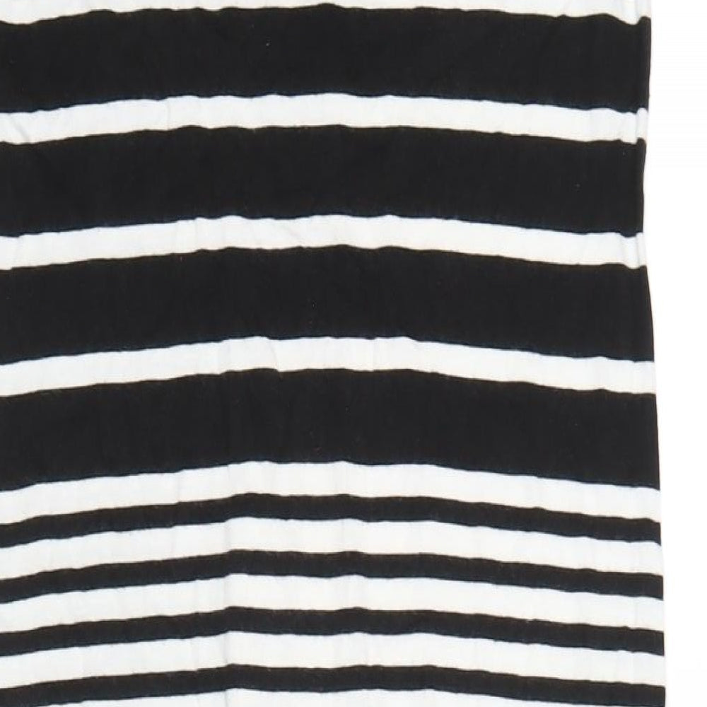 Gap Womens Black Striped Cotton Slip Dress Size S Round Neck Pullover