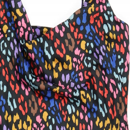 Be Beau Womens Multicoloured Animal Print Polyester Slip Dress Size 16 Cowl Neck Pullover