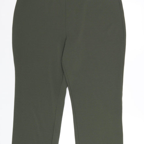 Bonmarché Womens Green Polyester Trousers Size 22 L28 in Regular