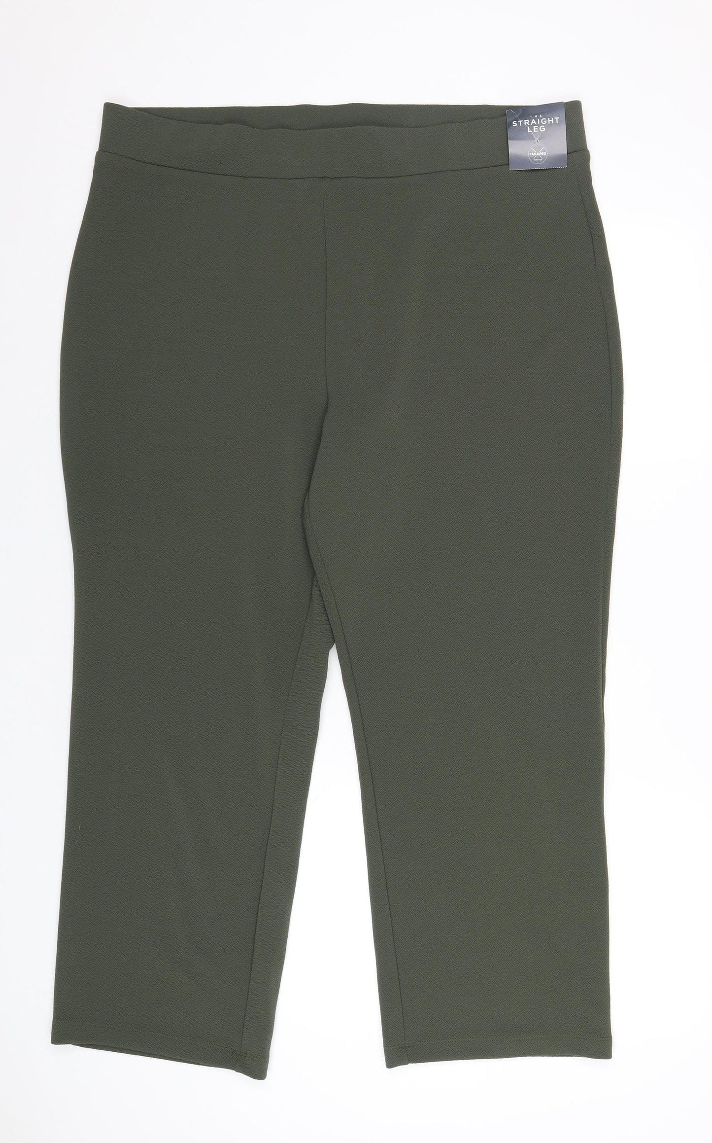 Bonmarché Womens Green Polyester Trousers Size 22 L28 in Regular