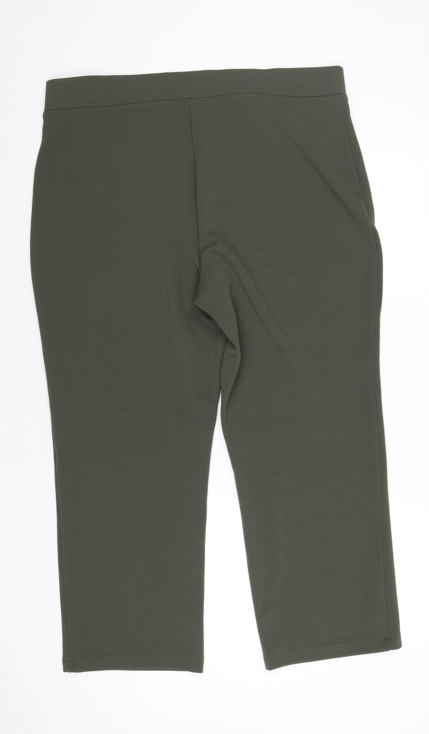 Bonmarché Womens Green Polyester Trousers Size 22 L28 in Regular