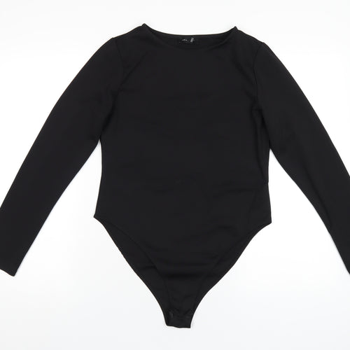 New Look Womens Black Polyester Bodysuit One-Piece Size 14 Snap