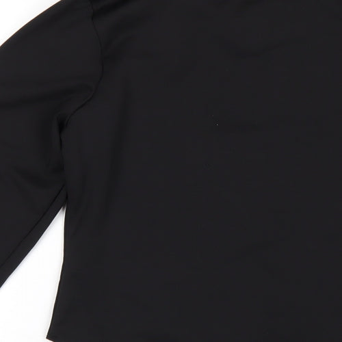 New Look Womens Black Polyester Bodysuit One-Piece Size 14 Snap