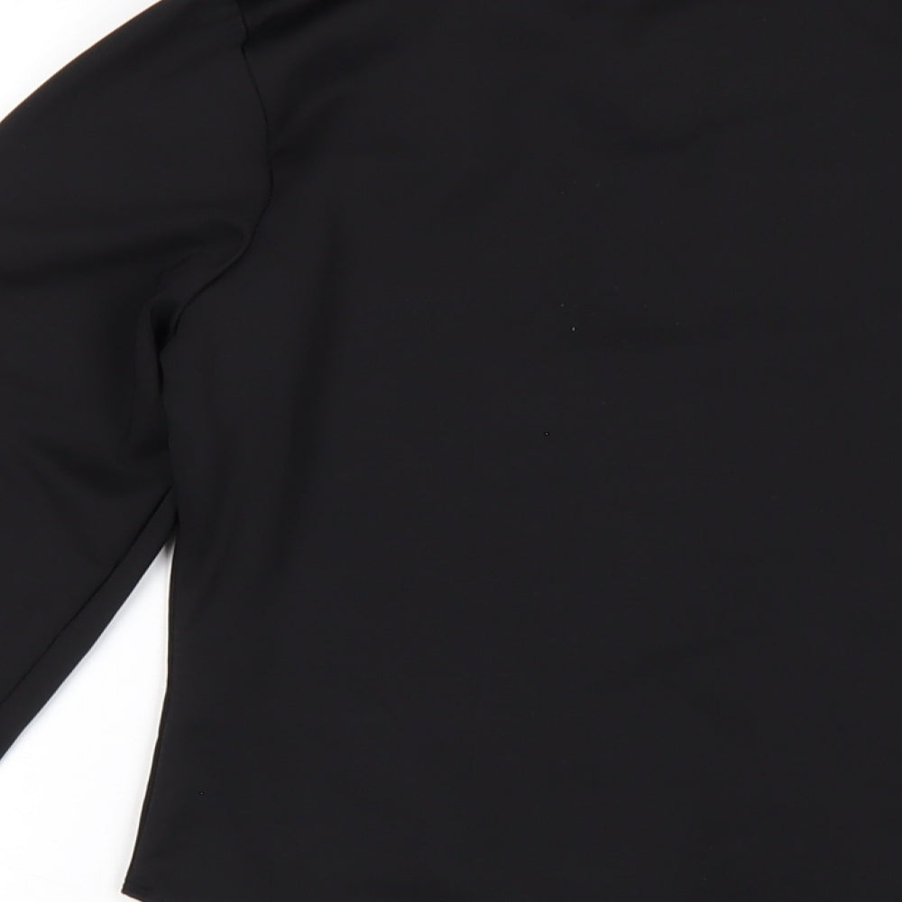 New Look Womens Black Polyester Bodysuit One-Piece Size 14 Snap