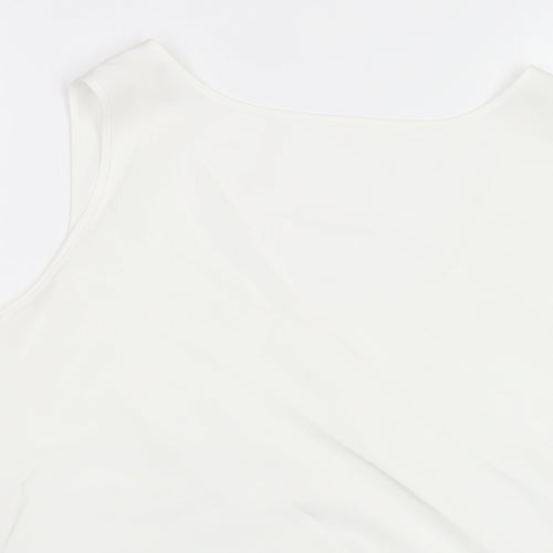 Marks and Spencer Womens White Polyester Basic Tank Size 16 Scoop Neck