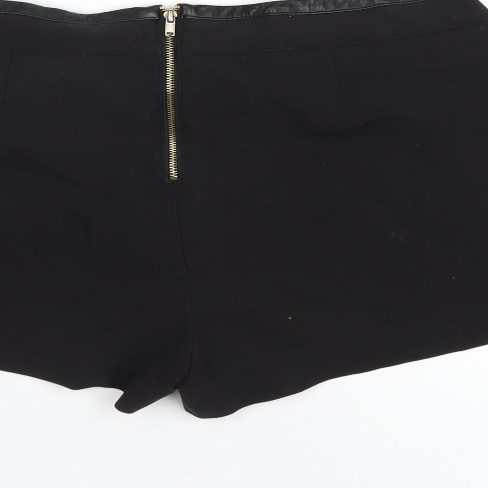 FOREVER 21 Womens Black Polyester Basic Shorts Size M Regular Zip