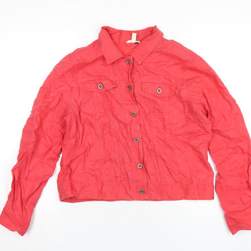 Eileen Fisher Womens Red Jacket Size M Button