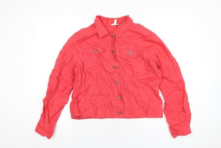 Eileen Fisher Womens Red Jacket Size M Button