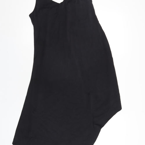 Topshop Womens Black Polyester A-Line Size 10 V-Neck Pullover