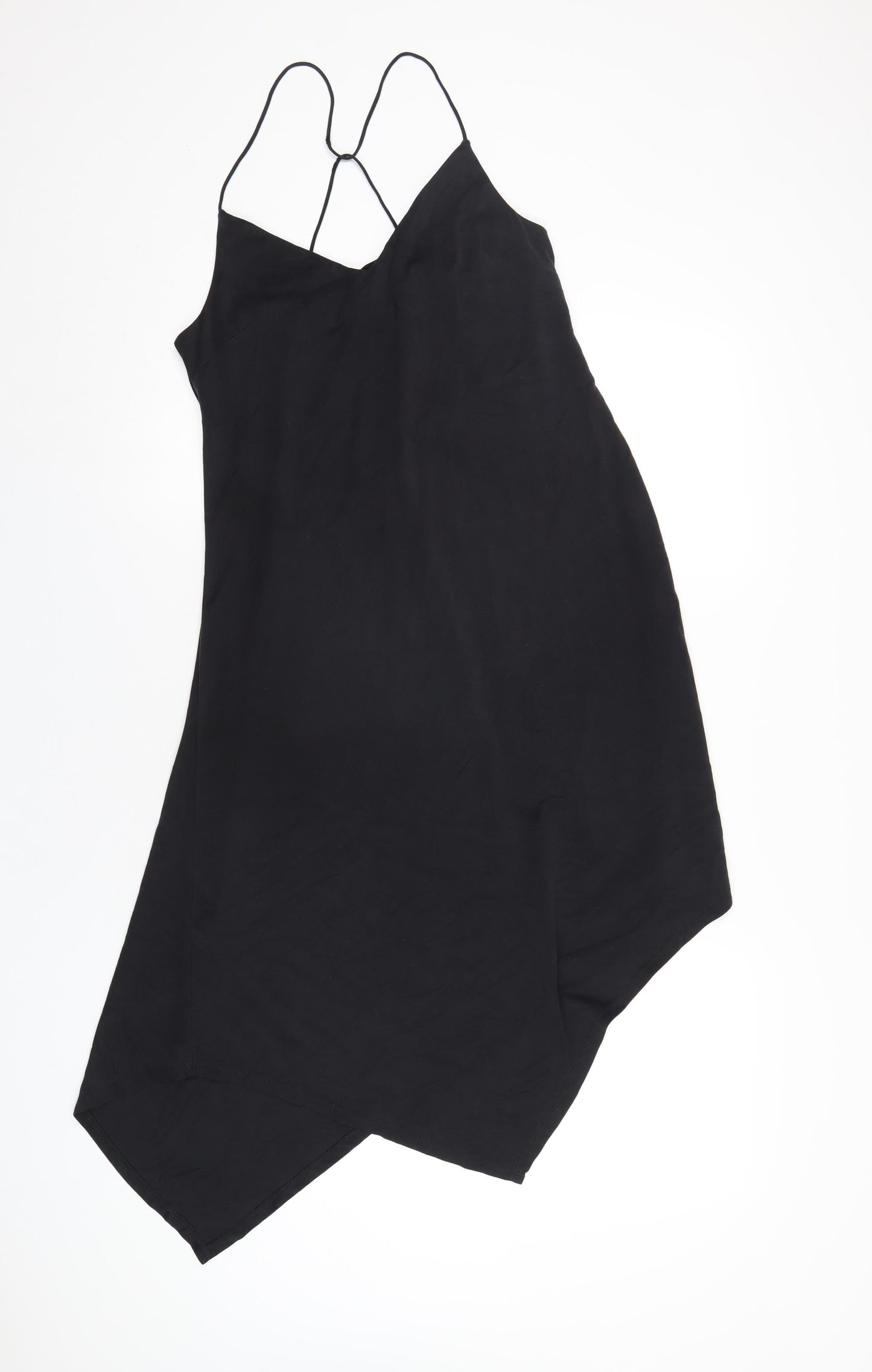 Topshop Womens Black Polyester A-Line Size 10 V-Neck Pullover