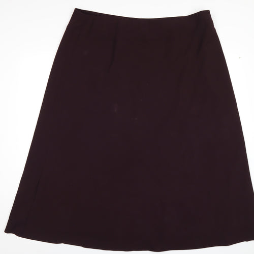 Marks and Spencer Womens Purple Polyester A-Line Skirt Size 22