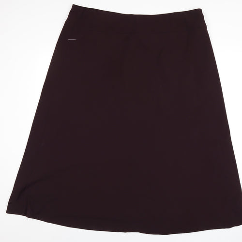 Marks and Spencer Womens Purple Polyester A-Line Skirt Size 22