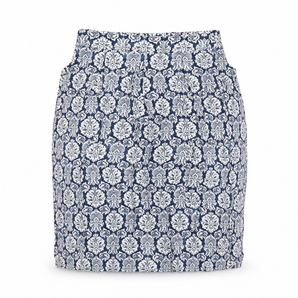 Dorothy Perkins Womens Blue Geometric Viscose A-Line Skirt Size 12