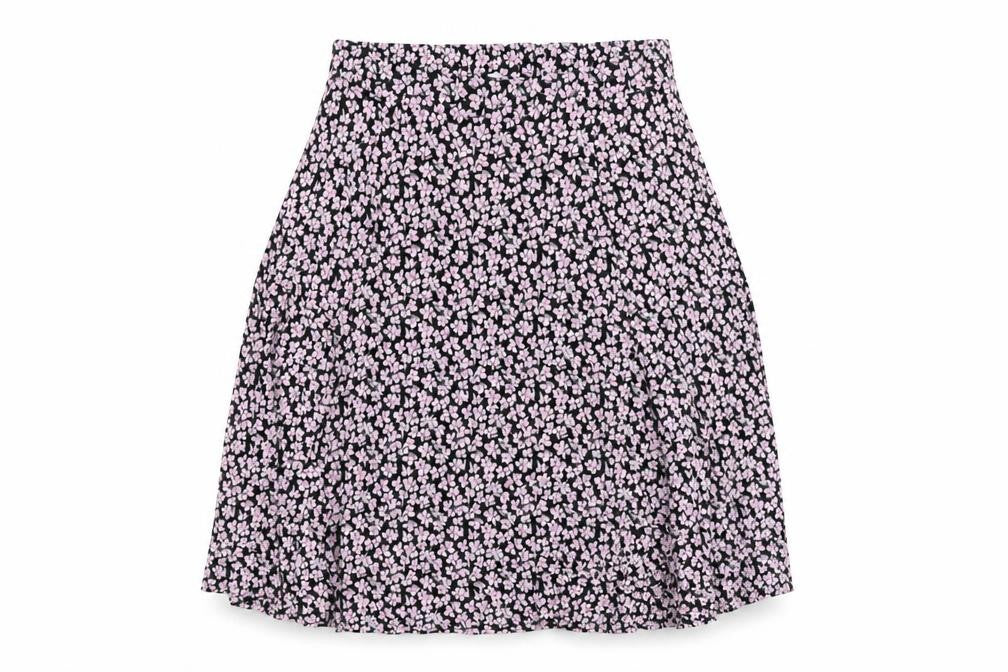 Classic Womens Pink Floral Viscose A-Line Skirt Size 32