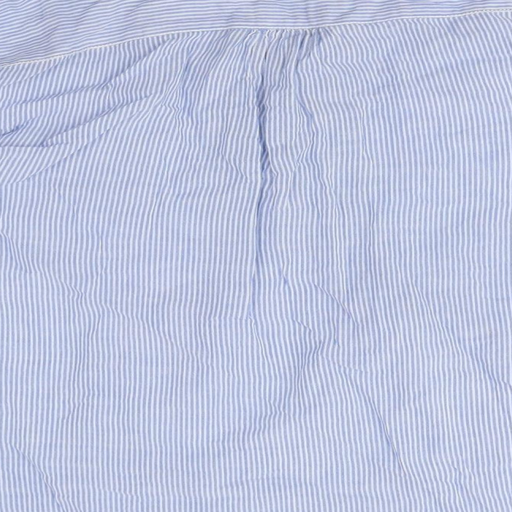 Next Women's Blue Striped Henley Blouse Size 12