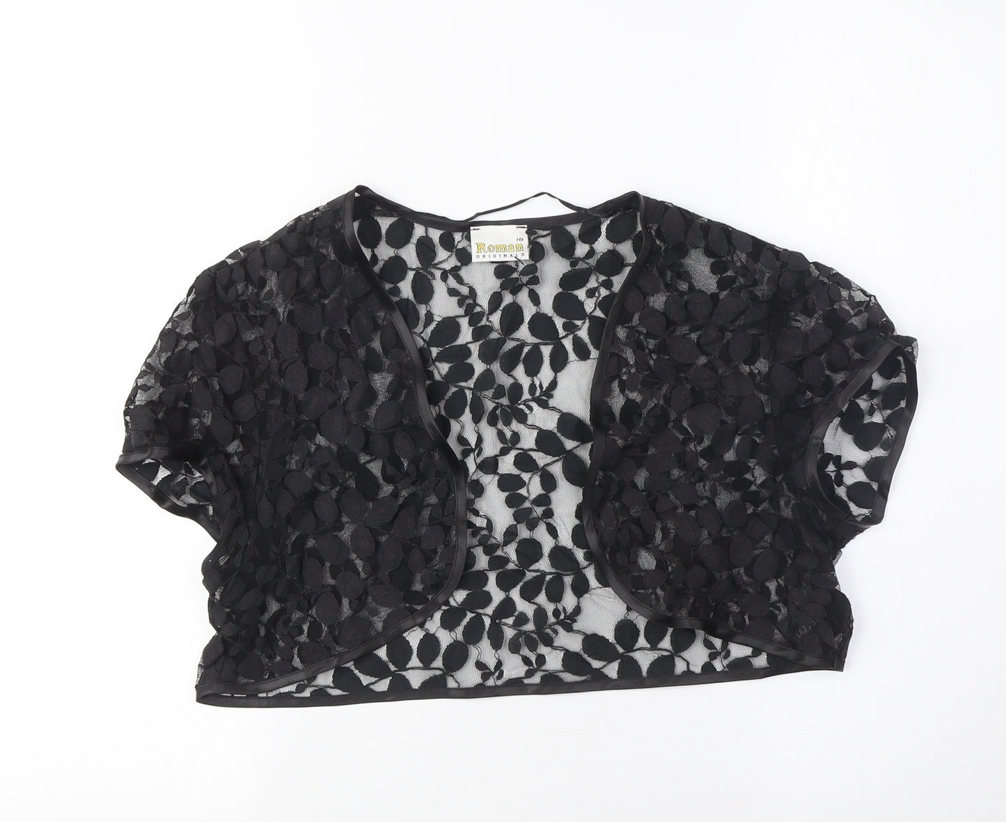 Roman Originals Women's Black Lace Shrug Size 16