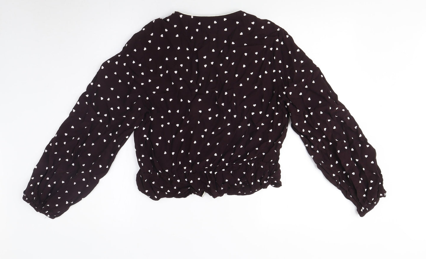 Topshop Women's Black Blouse Size 8 Wrap Style