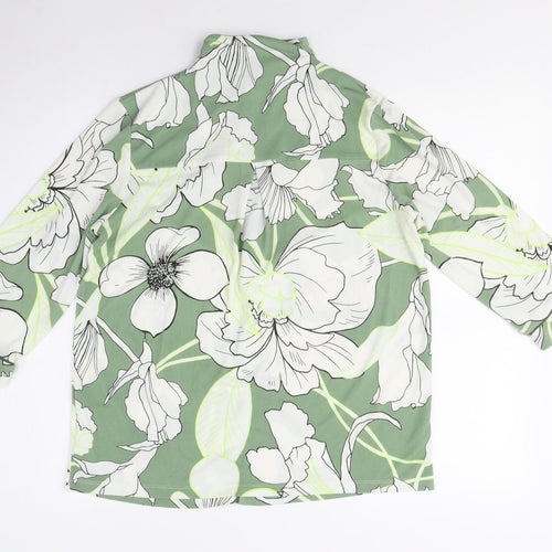 Next Women's Green Floral Tunic Blouse, L, Spring Style