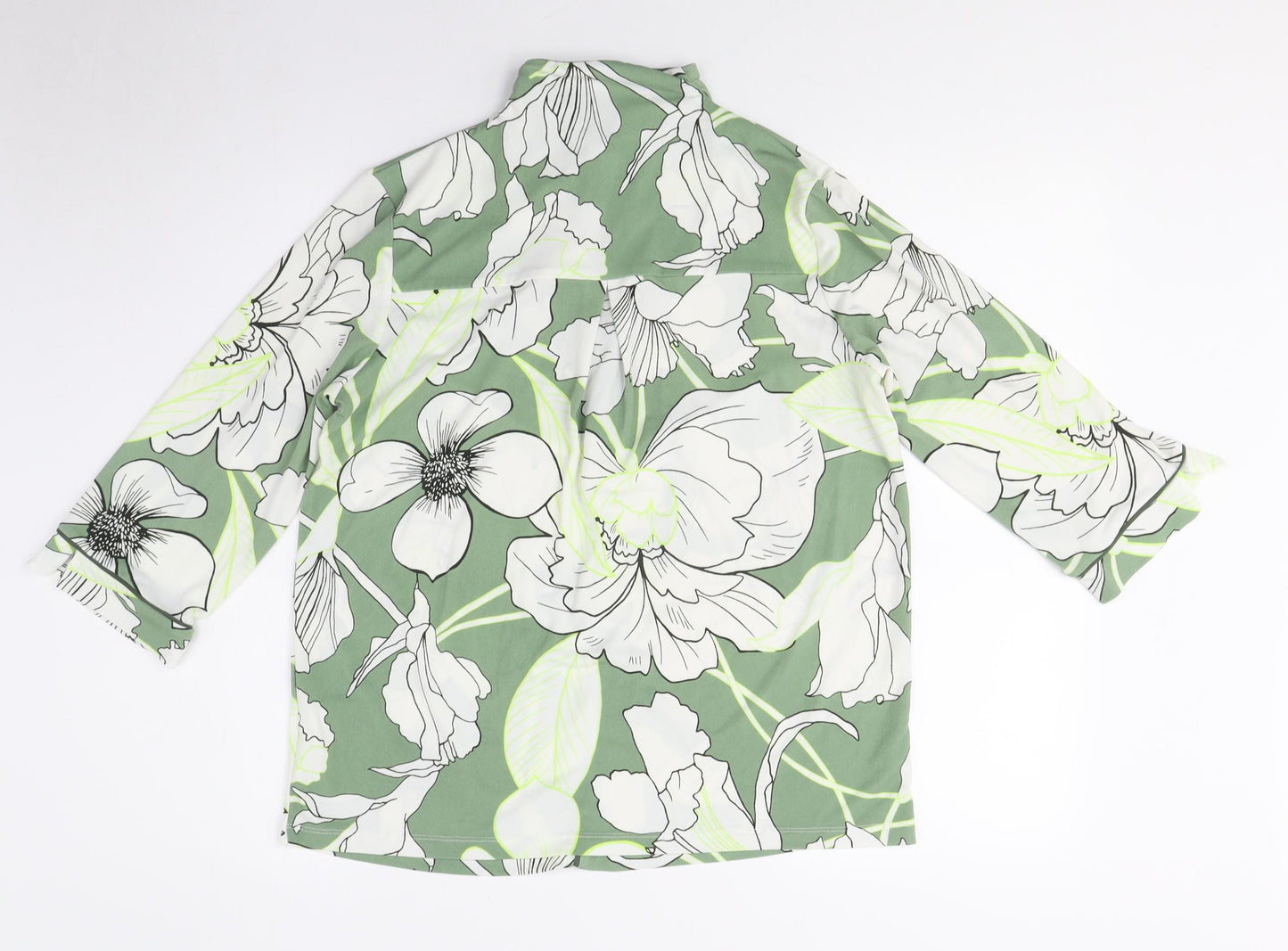 Next Women's Green Floral Tunic Blouse, L, Spring Style