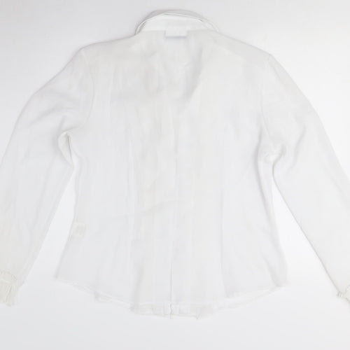 Wallis Women’s White Button-Up Blouse Size 16 Classic Elegance