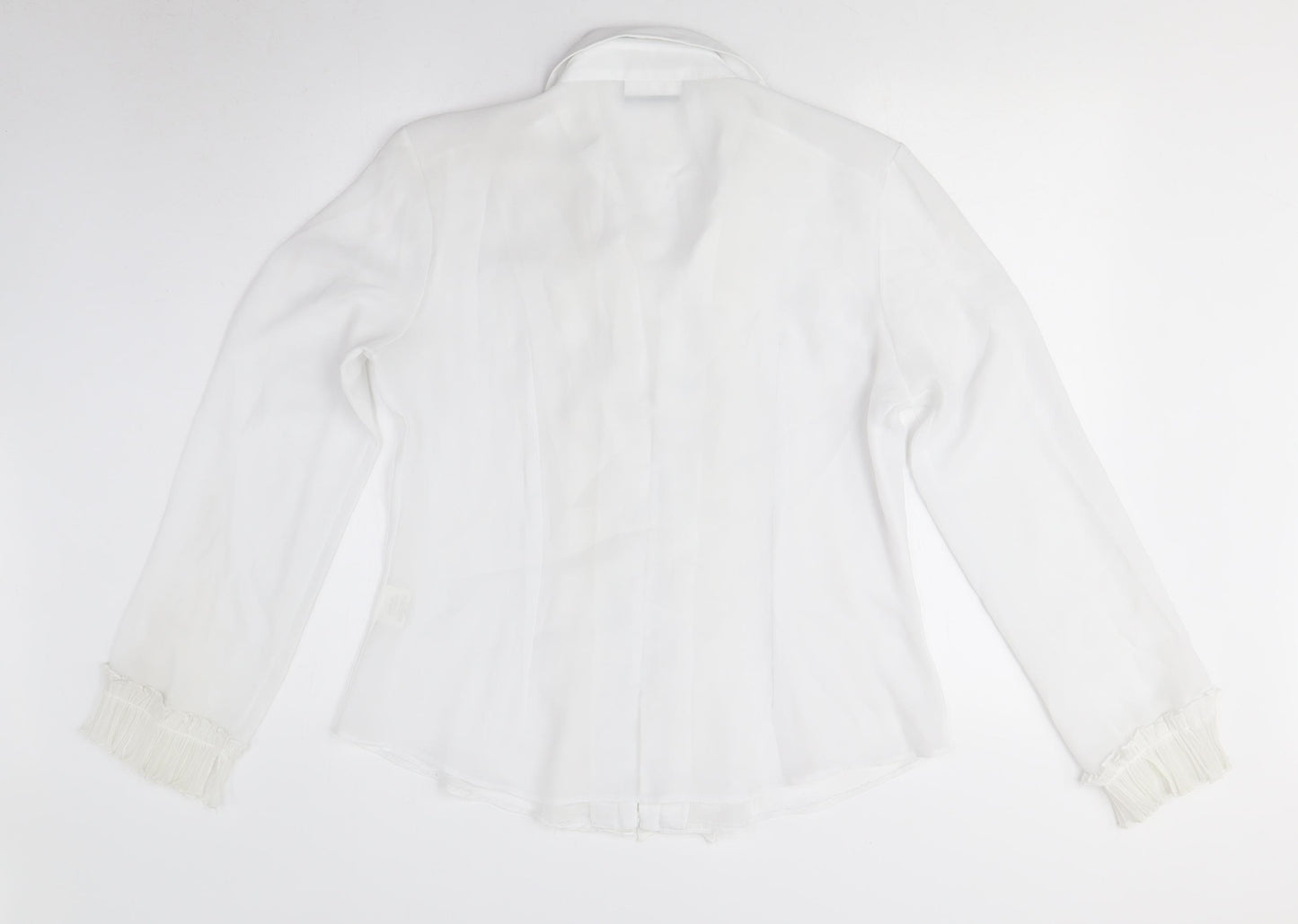 Wallis Women’s White Button-Up Blouse Size 16 Classic Elegance