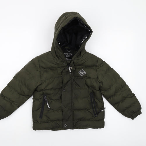 Threadboys Boys Green Puffer Jacket Jacket Size 5-6 Years Zip