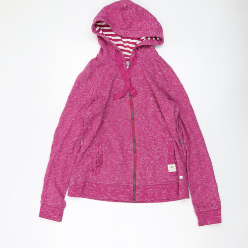 Maine Womens Pink Cotton Full Zip Hoodie Size 8 Zip