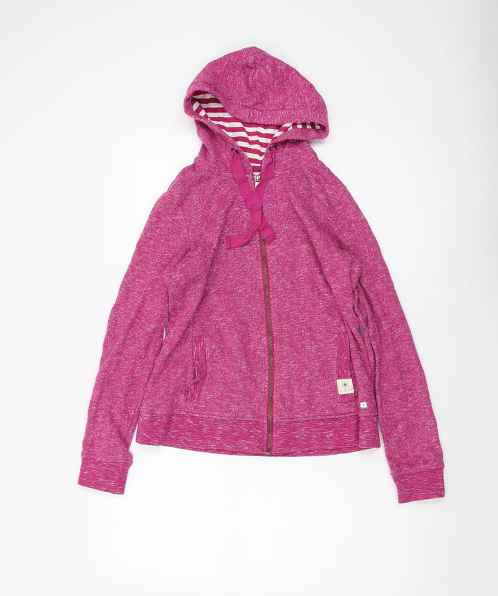 Maine Womens Pink Cotton Full Zip Hoodie Size 8 Zip