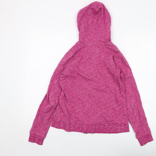 Maine Womens Pink Cotton Full Zip Hoodie Size 8 Zip