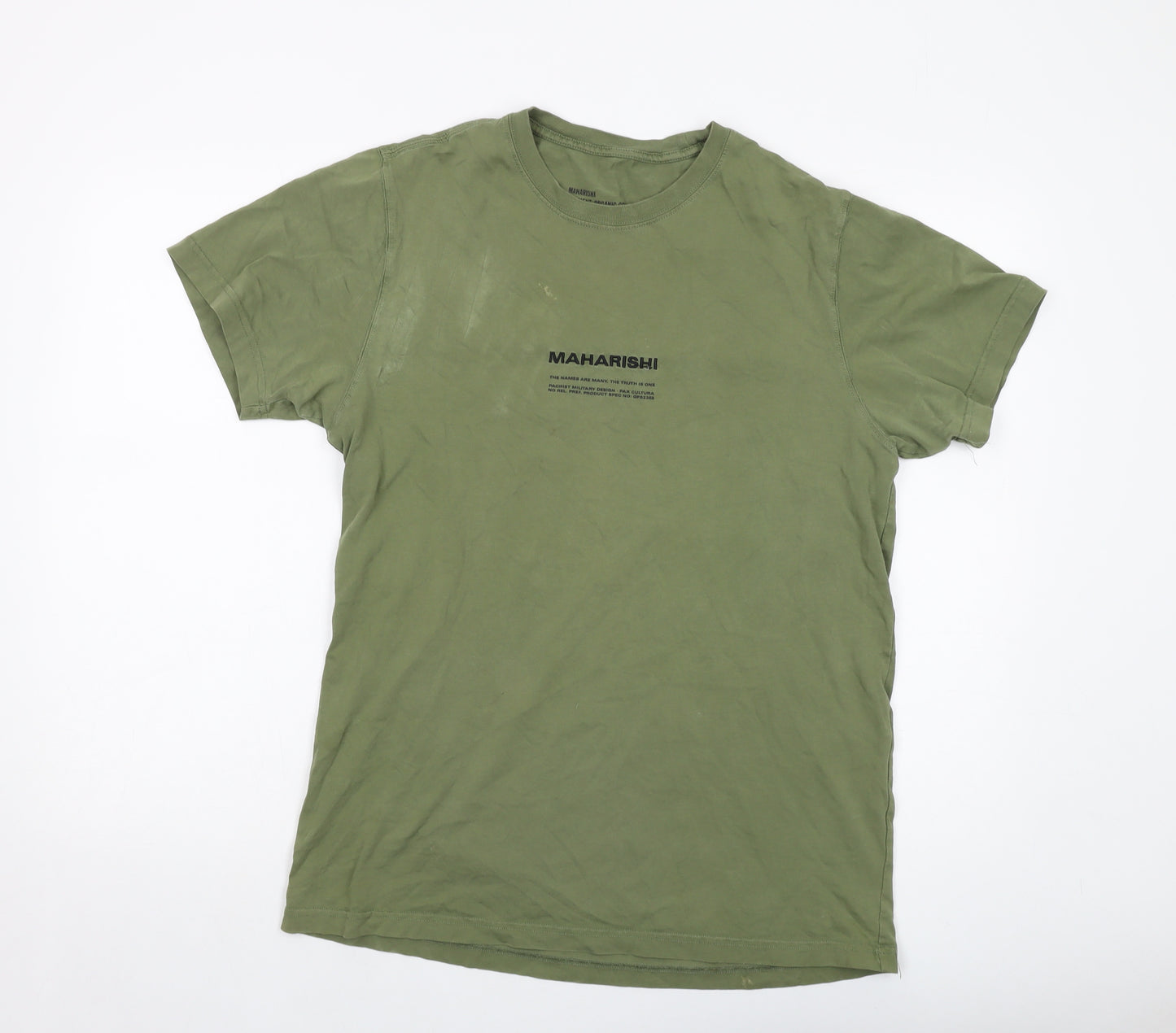 Maharishi Mens Green Camel T-Shirt Size S Crew Neck