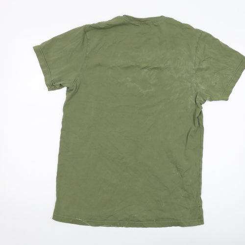 Maharishi Mens Green Camel T-Shirt Size S Crew Neck
