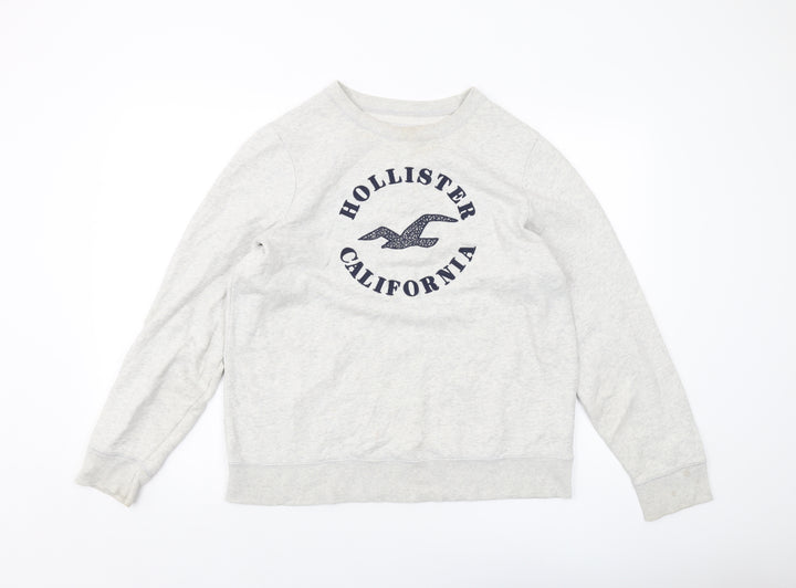 Hollister Womens Grey Cotton Pullover Sweatshirt Size L Pullover
