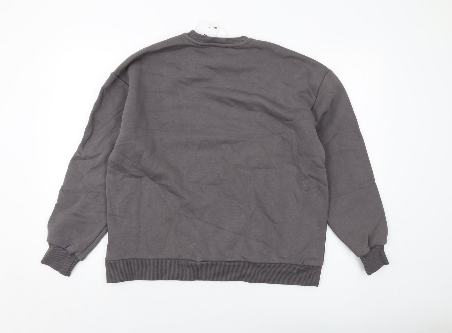 NA-KD Womens Grey Cotton Pullover Sweatshirt Size XS Pullover