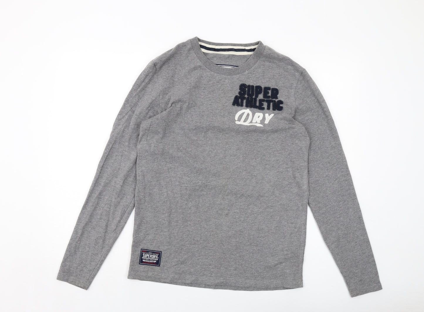 Superdry Womens Grey Cotton Basic T-Shirt Size M Crew Neck