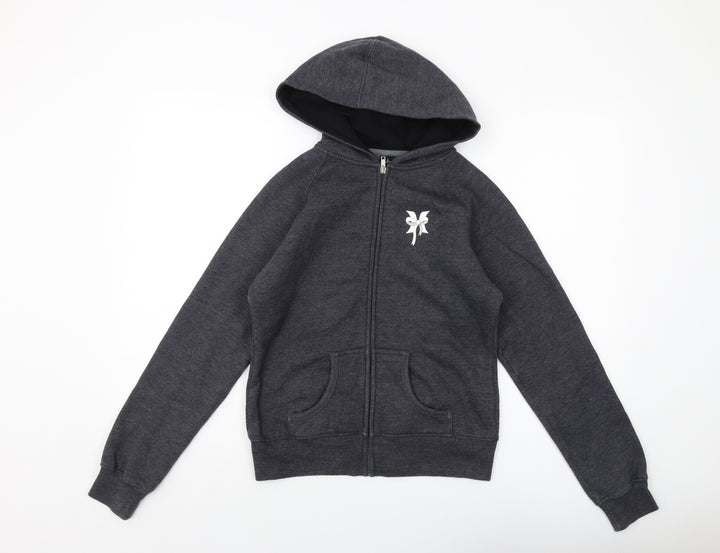 Hurley Womens Grey Cotton Full Zip Hoodie Size M Zip
