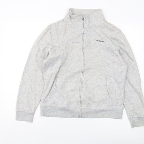 LA Gear Womens Grey Polyester Full Zip Sweatshirt Size 14 Zip