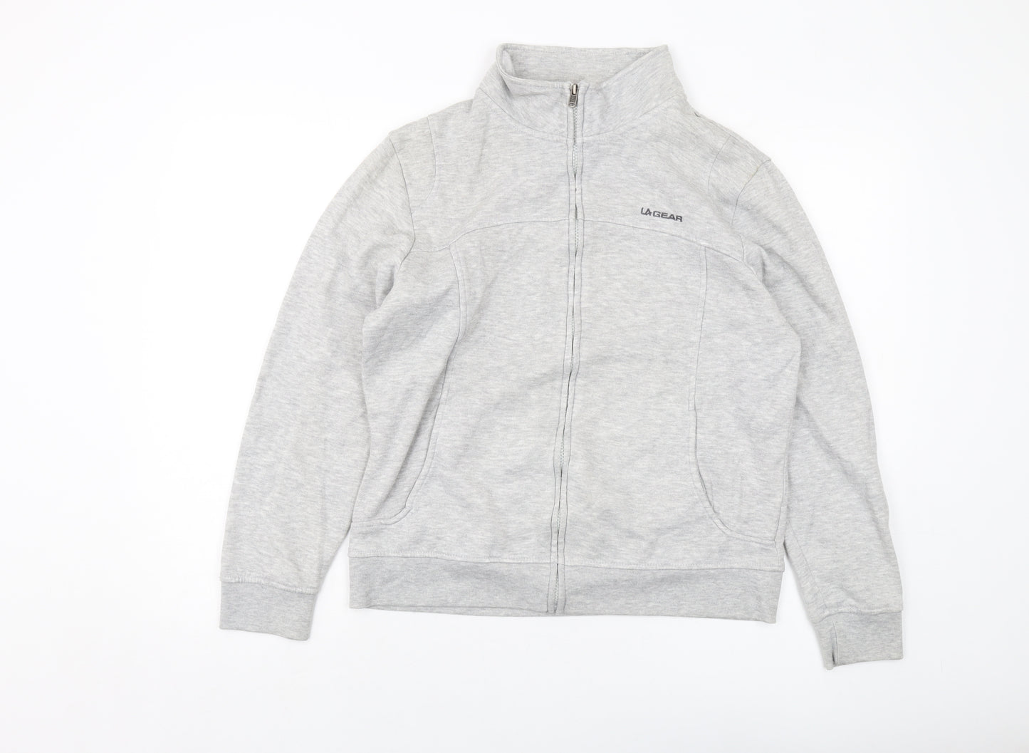 LA Gear Womens Grey Polyester Full Zip Sweatshirt Size 14 Zip