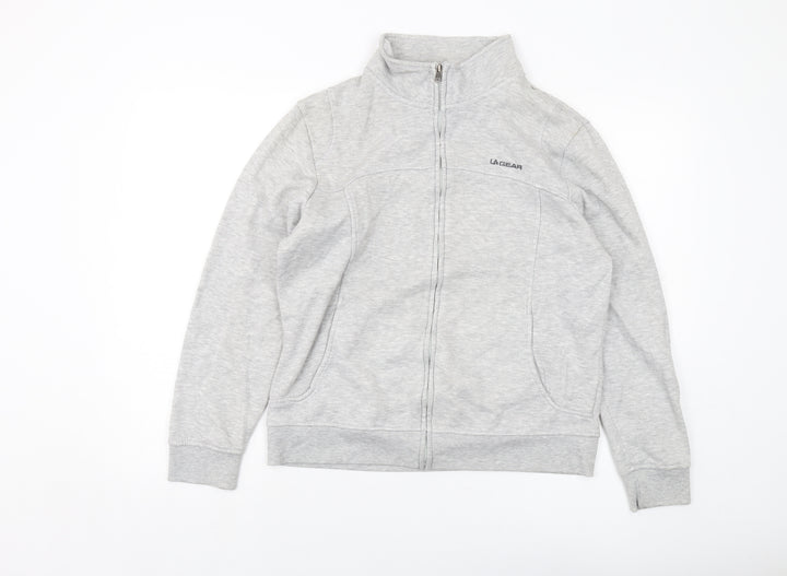 LA Gear Womens Grey Polyester Full Zip Sweatshirt Size 14 Zip