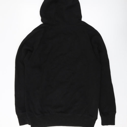 Zebra Mens Black Cotton Pullover Hoodie Size M