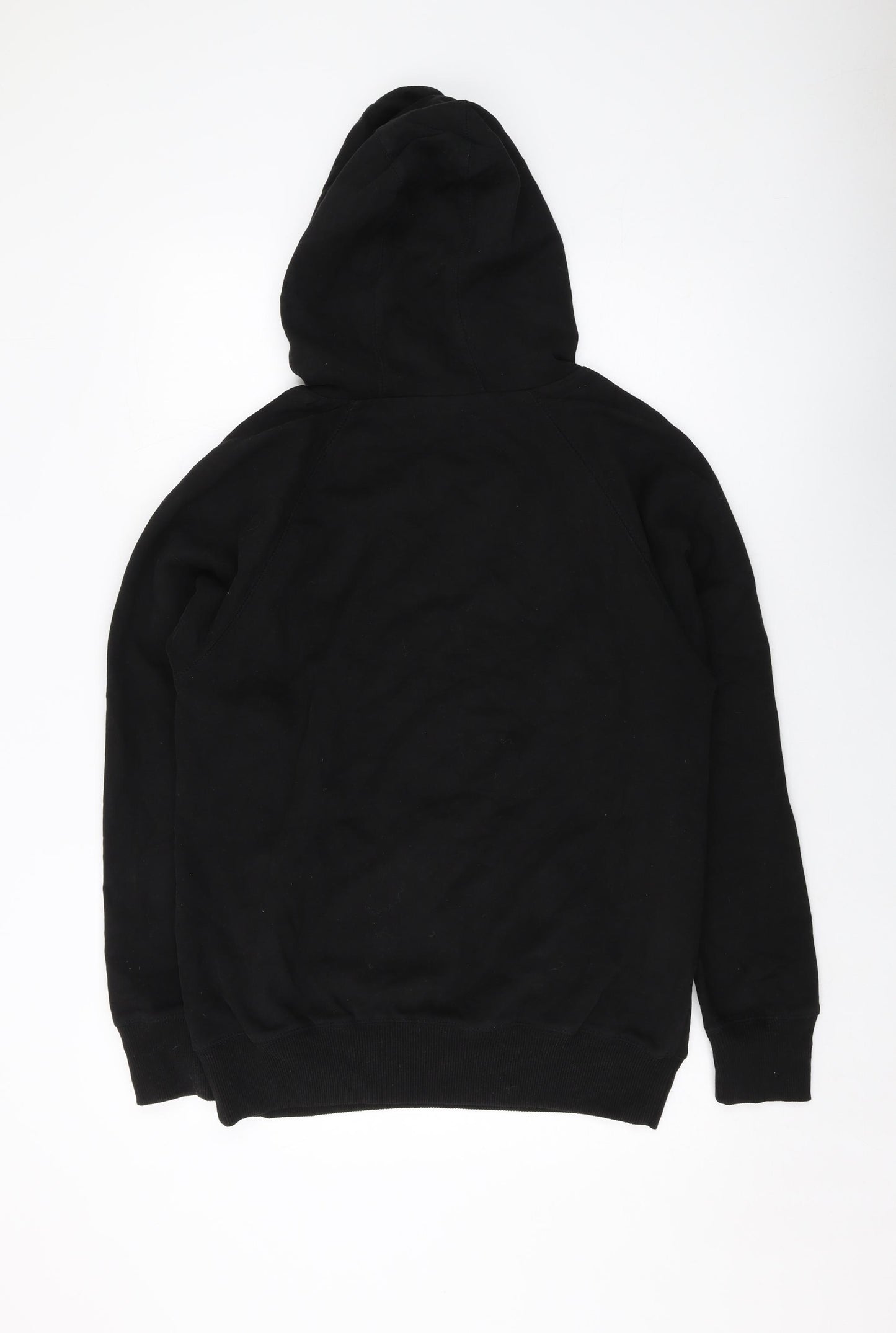 Zebra Mens Black Cotton Pullover Hoodie Size M