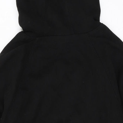Zebra Mens Black Cotton Pullover Hoodie Size M