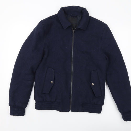 Maison Cinqcent Mens Blue Bomber Jacket Jacket Size S Zip