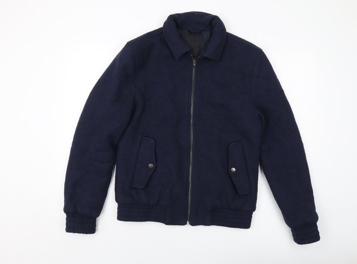 Maison Cinqcent Mens Blue Bomber Jacket Jacket Size S Zip