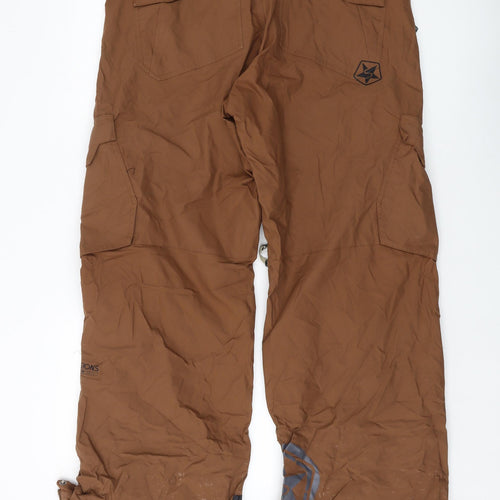 Sessions Mens Beige Polyester Snow Pants Trousers Size L L30 in Regular Zip