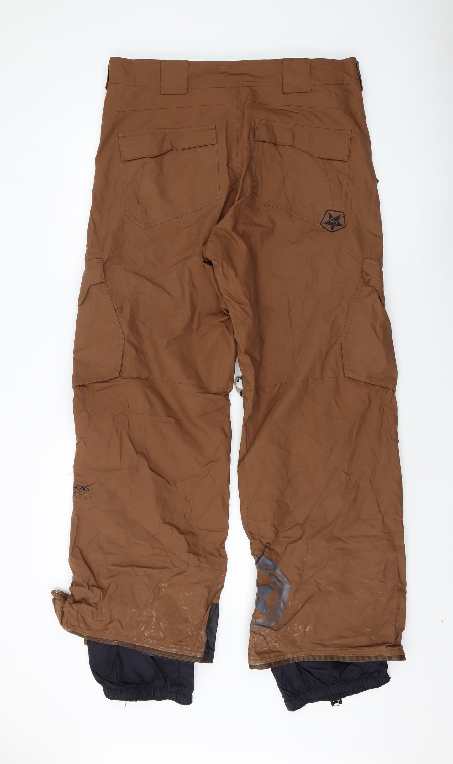 Sessions Mens Beige Polyester Snow Pants Trousers Size L L30 in Regular Zip